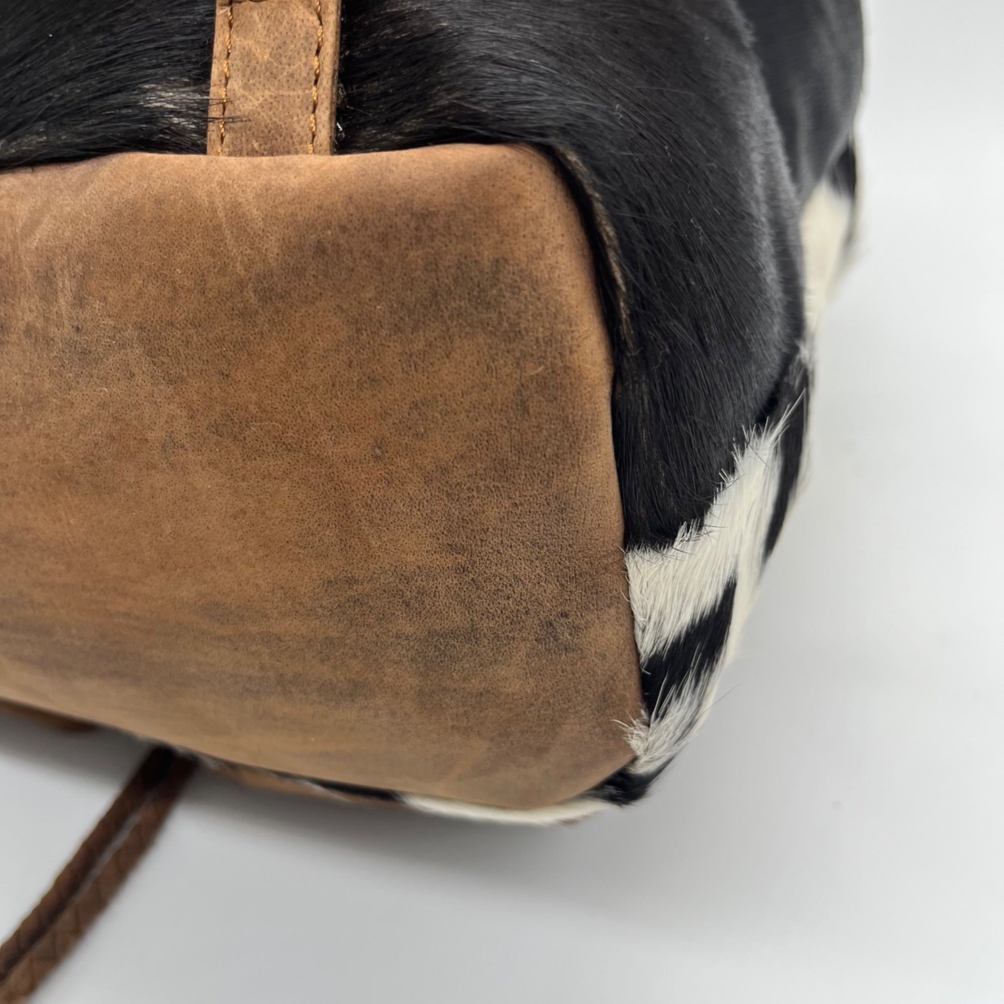 Loyal West Black &amp; White Cowhide Backpack