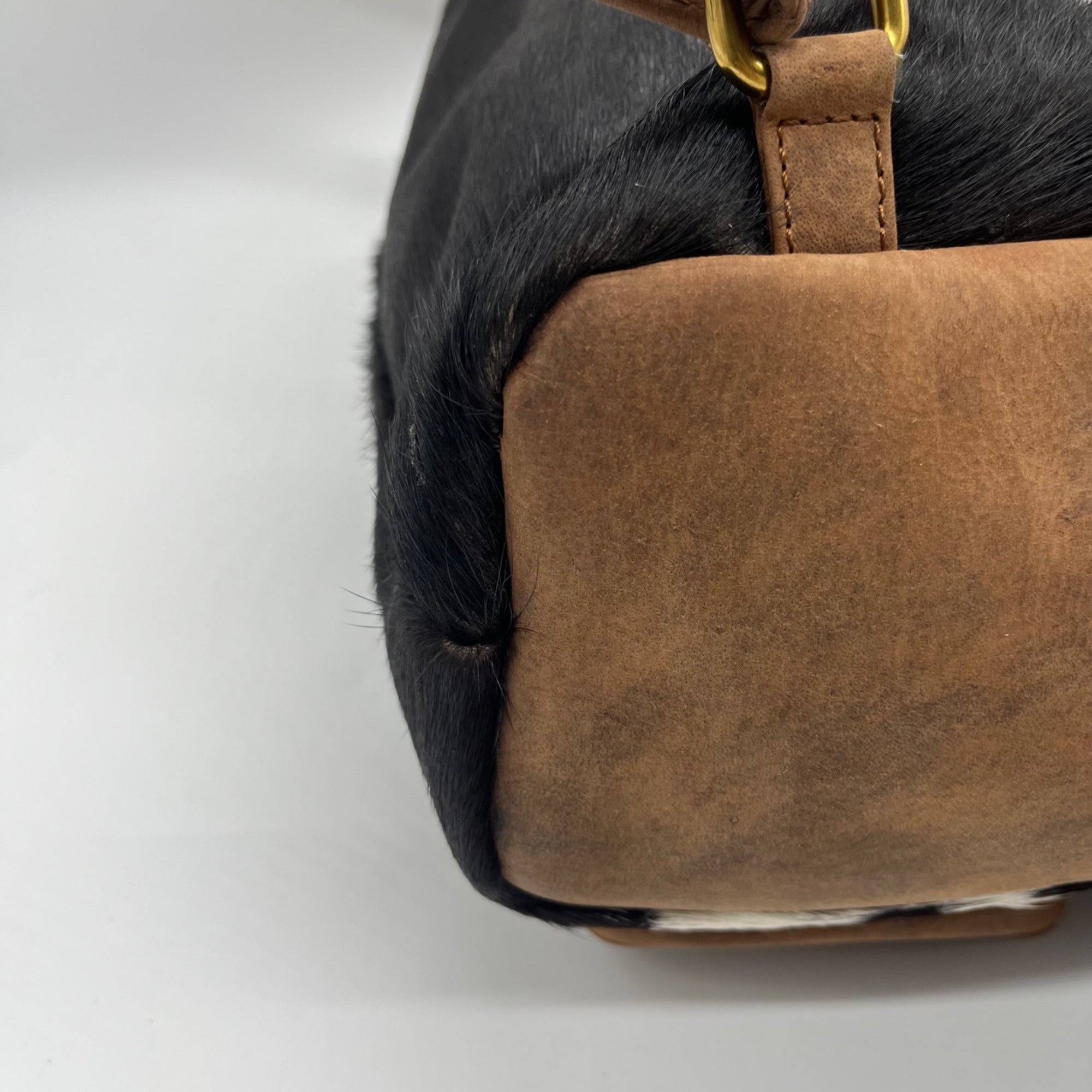 Loyal West Black &amp; White Cowhide Backpack