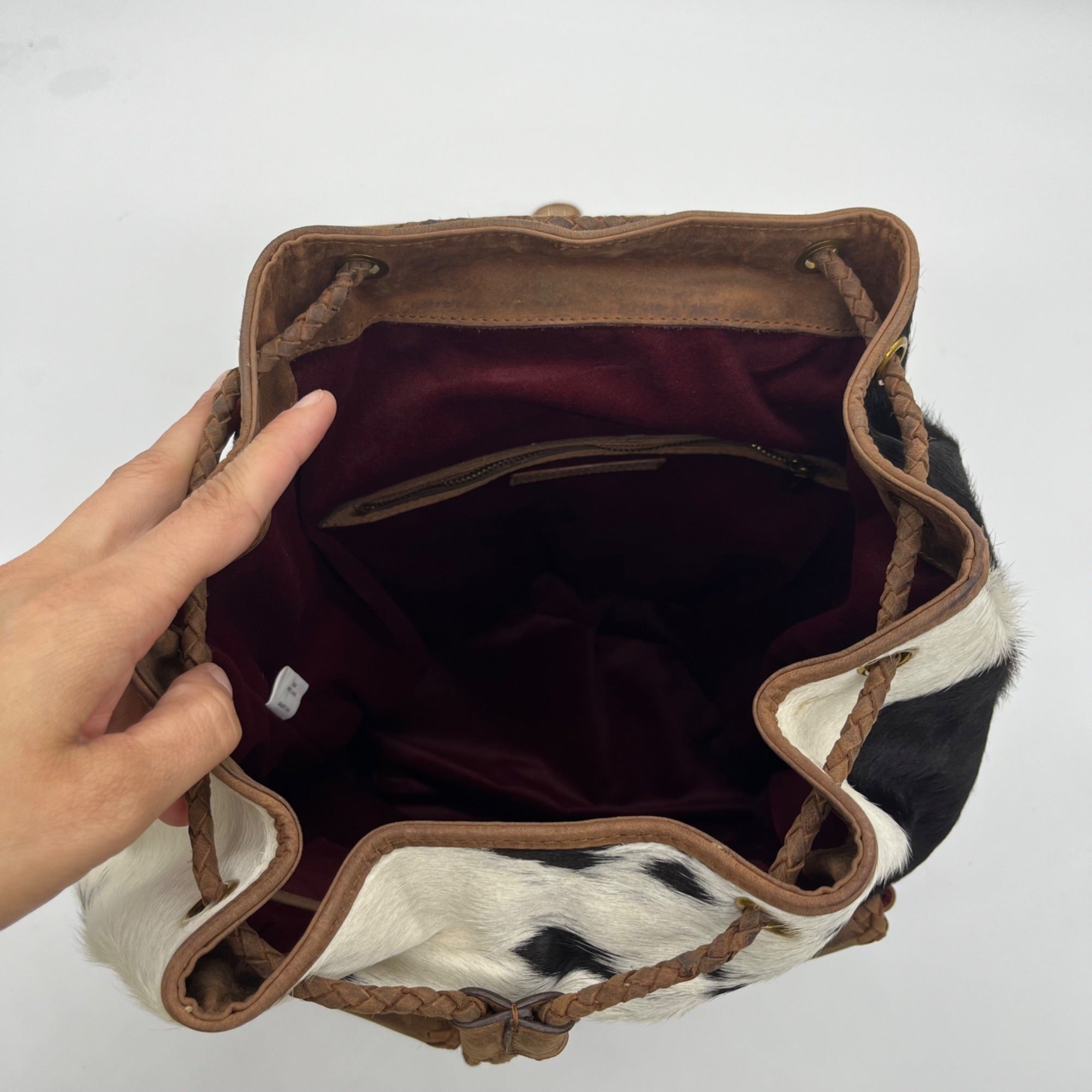 Loyal West Black &amp; White Cowhide Backpack