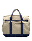 Sunwin Cream & Blue Canvas Tote Bag