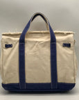 Sunwin Cream & Blue Canvas Tote Bag