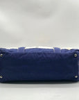 Sunwin Cream & Blue Canvas Tote Bag