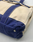 Sunwin Cream & Blue Canvas Tote Bag