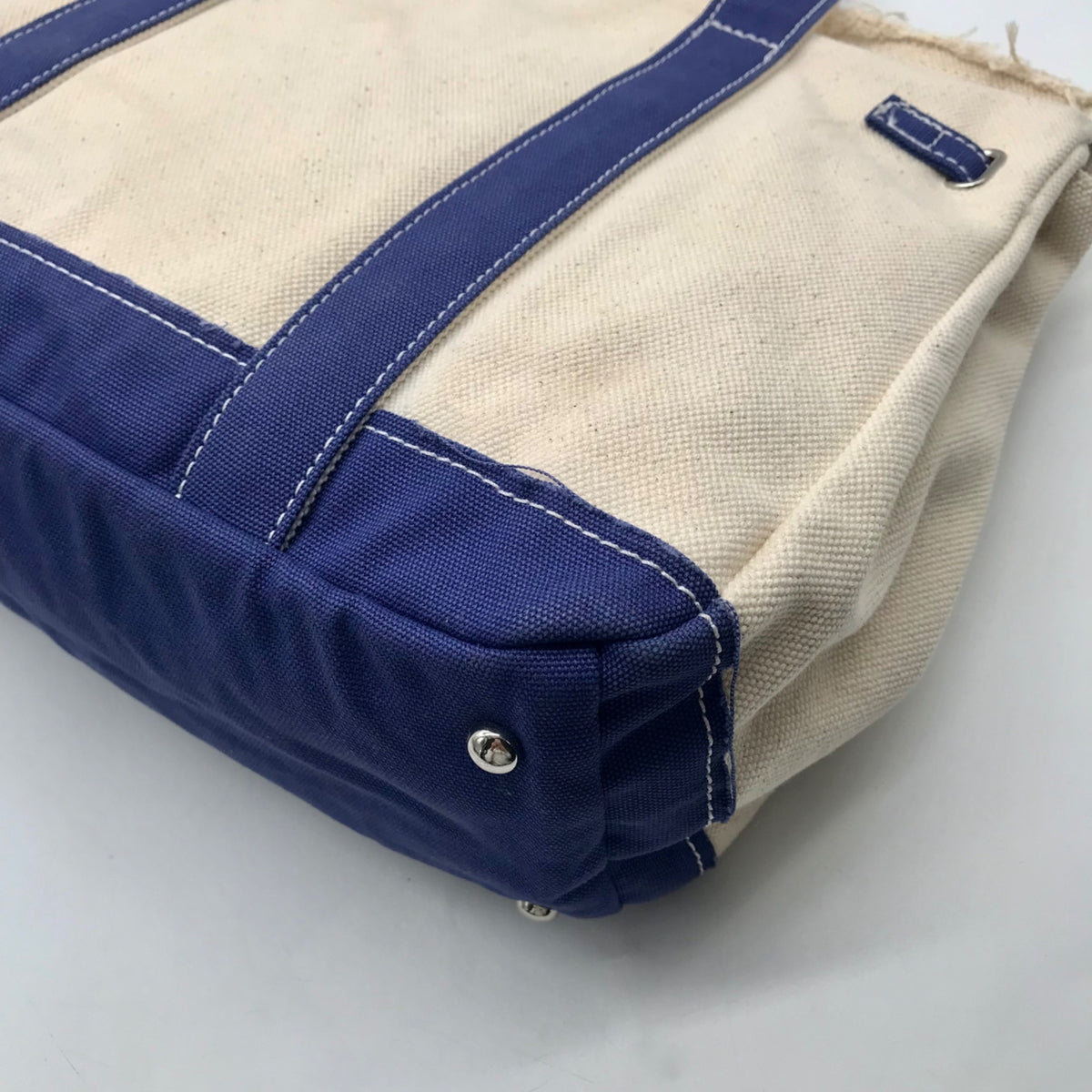 Sunwin Cream &amp; Blue Canvas Tote Bag