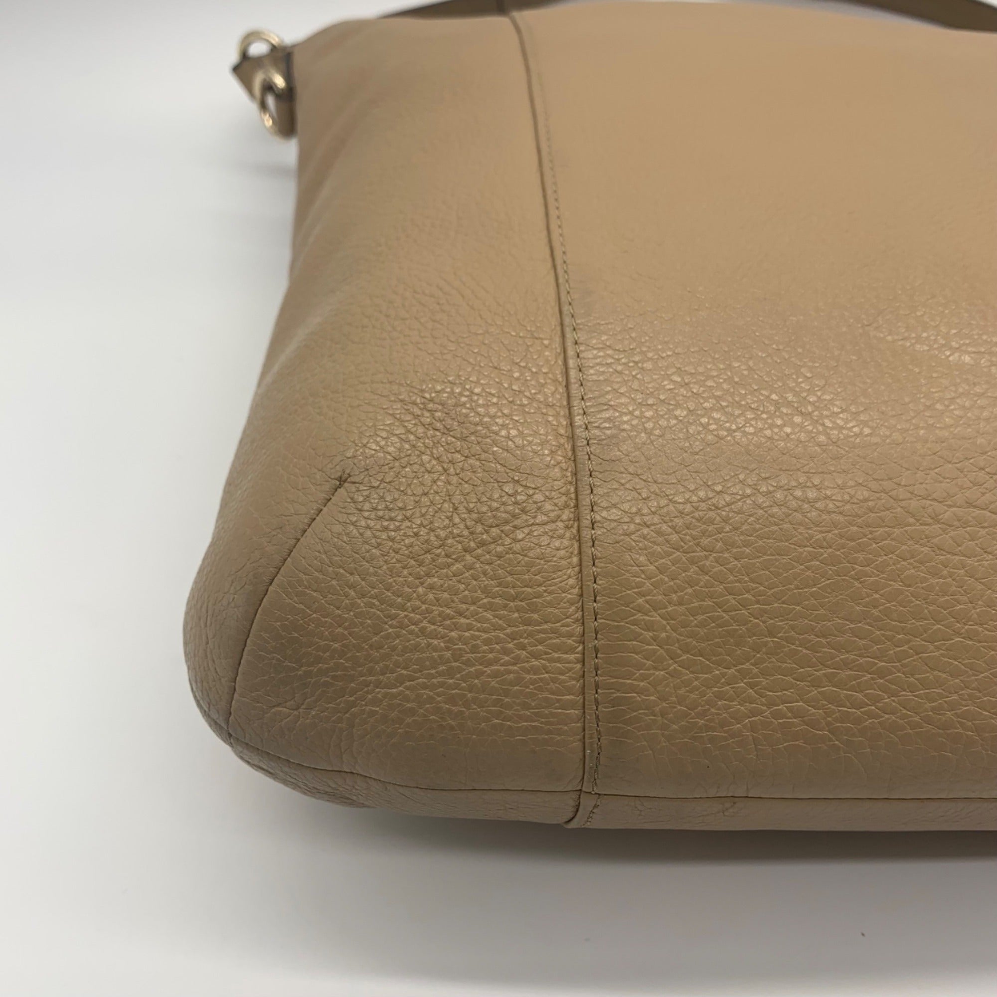 Coach Camel Brown Pebbled Leather Isabelle Shoulder Bag