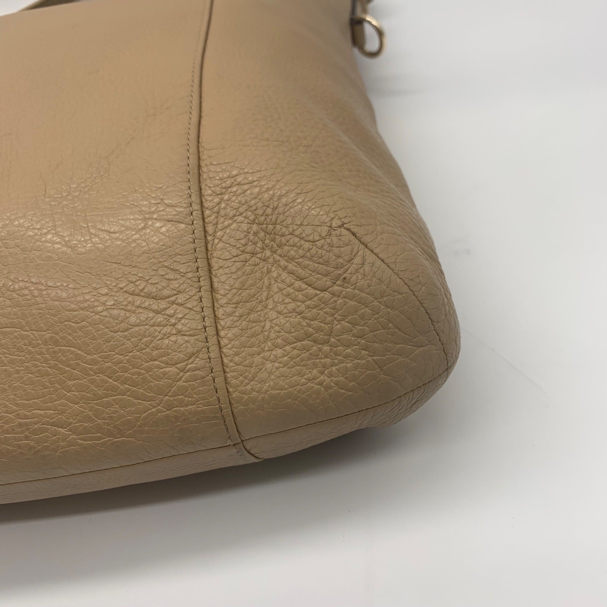 Coach Camel Brown Pebbled Leather Isabelle Shoulder Bag