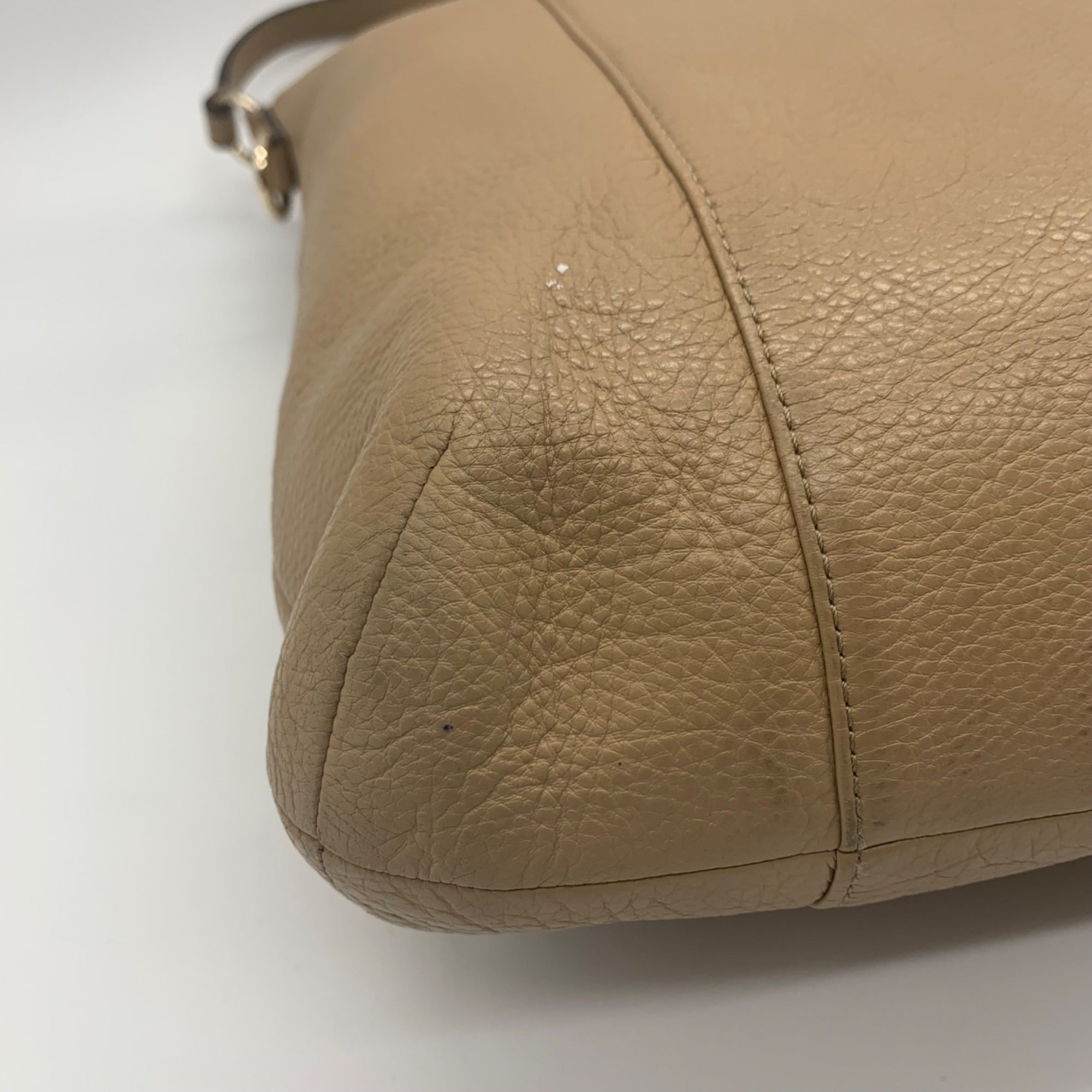 Coach Camel Brown Pebbled Leather Isabelle Shoulder Bag