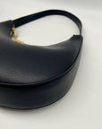 Like Dreams Black Faux Leather Noemie Half Moon Shoulder Bag