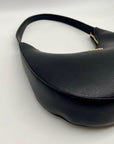 Like Dreams Black Faux Leather Noemie Half Moon Shoulder Bag