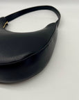 Like Dreams Black Faux Leather Noemie Half Moon Shoulder Bag