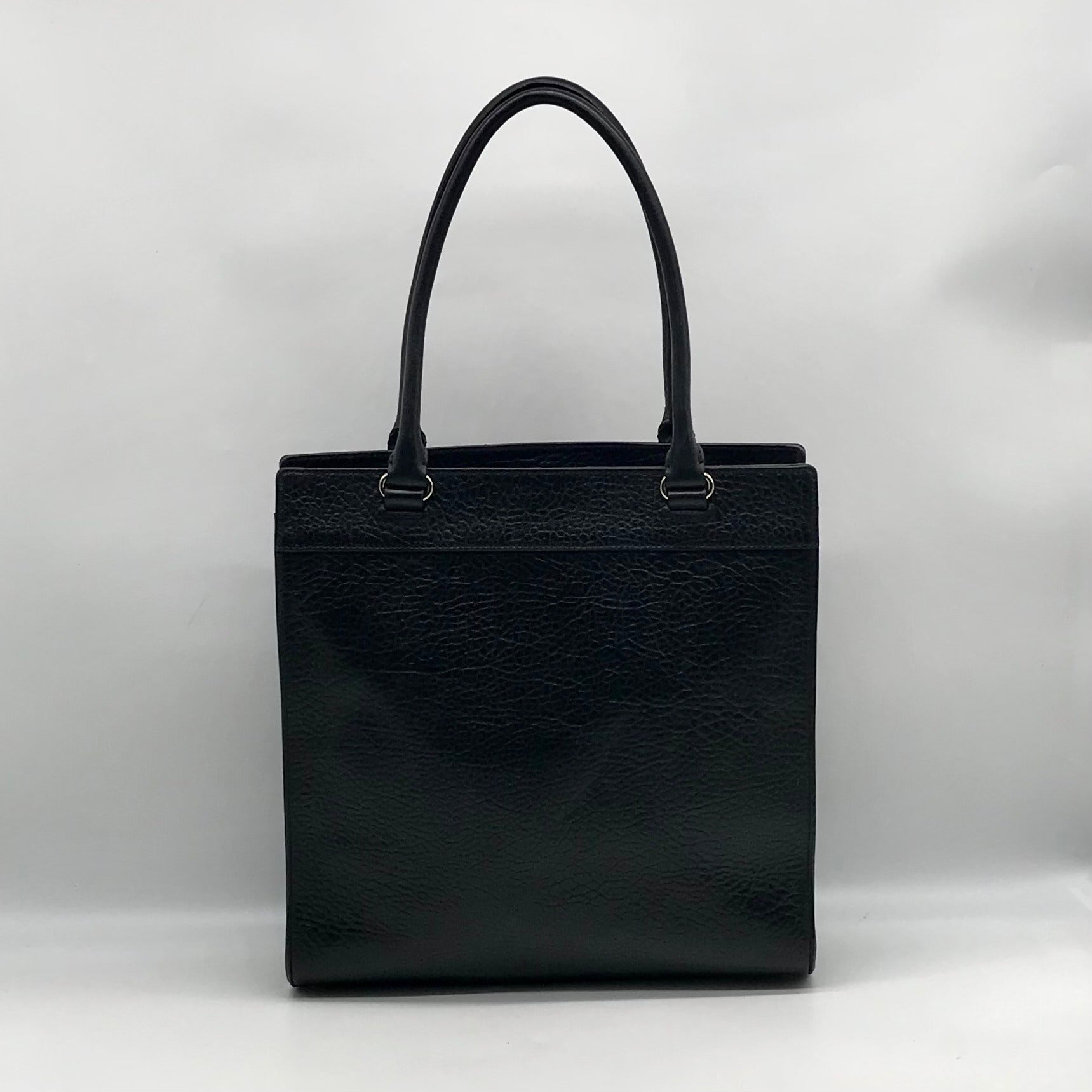 Kate Spade Black Pebbled Leather Lynne Bubbles Perforated Perri Lane Tote Bag