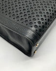 Kate Spade Black Pebbled Leather Lynne Bubbles Perforated Perri Lane Tote Bag