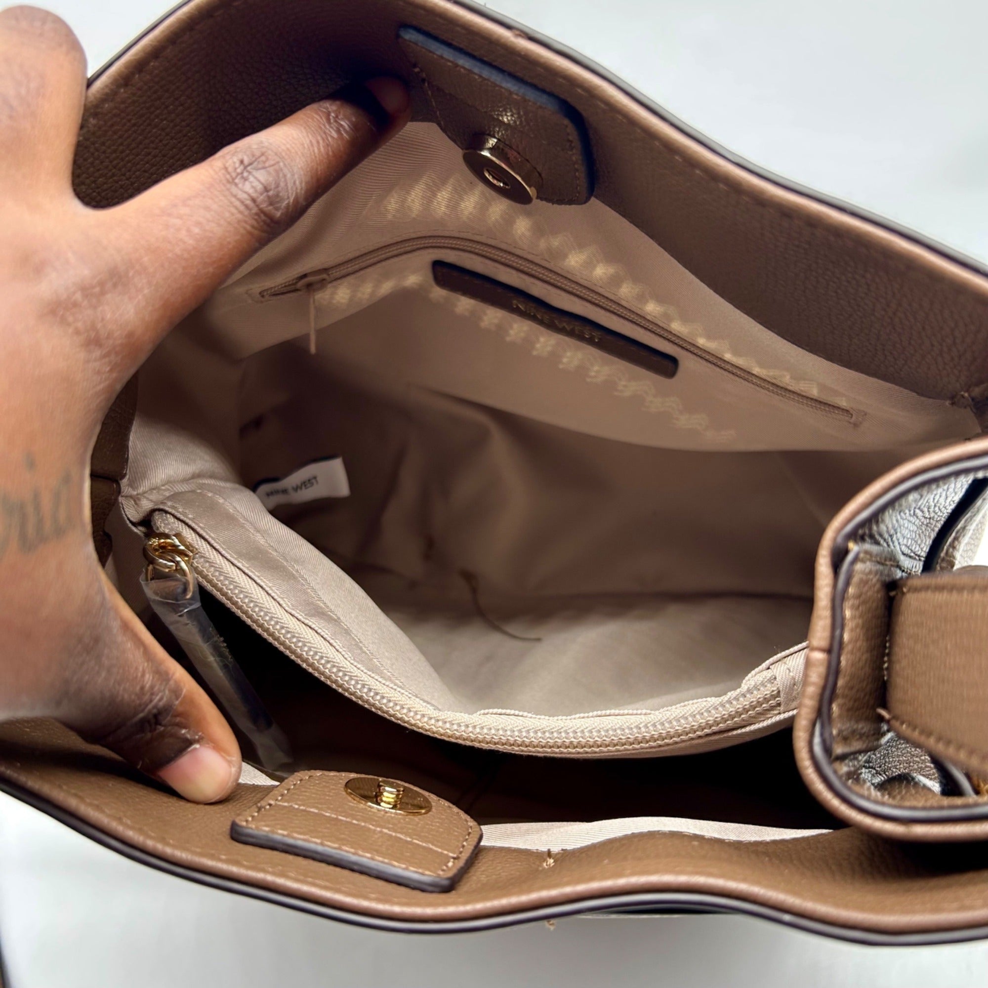 Nine West Brown Leather Crossbody Bag
