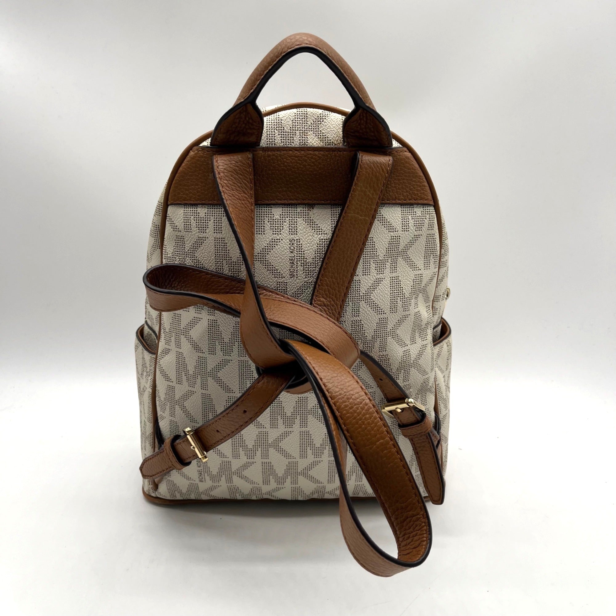 Michael Kors Cream Monogram Print Abbey Backpack