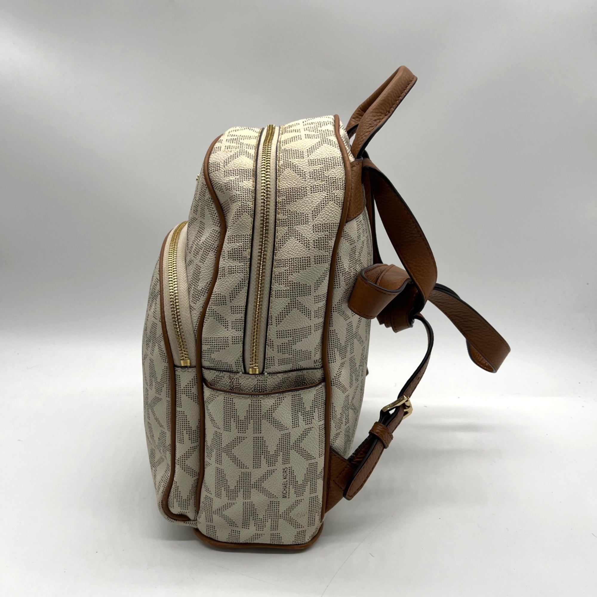Michael Kors Cream Monogram Print Abbey Backpack