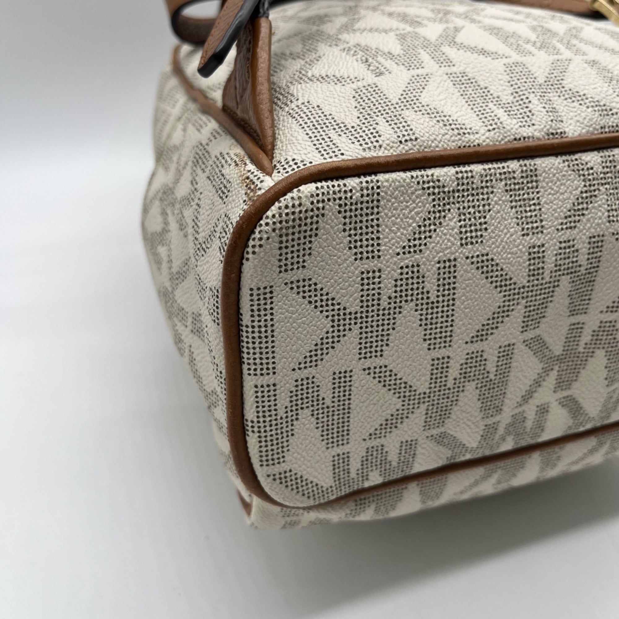 Michael Kors Cream Monogram Print Abbey Backpack