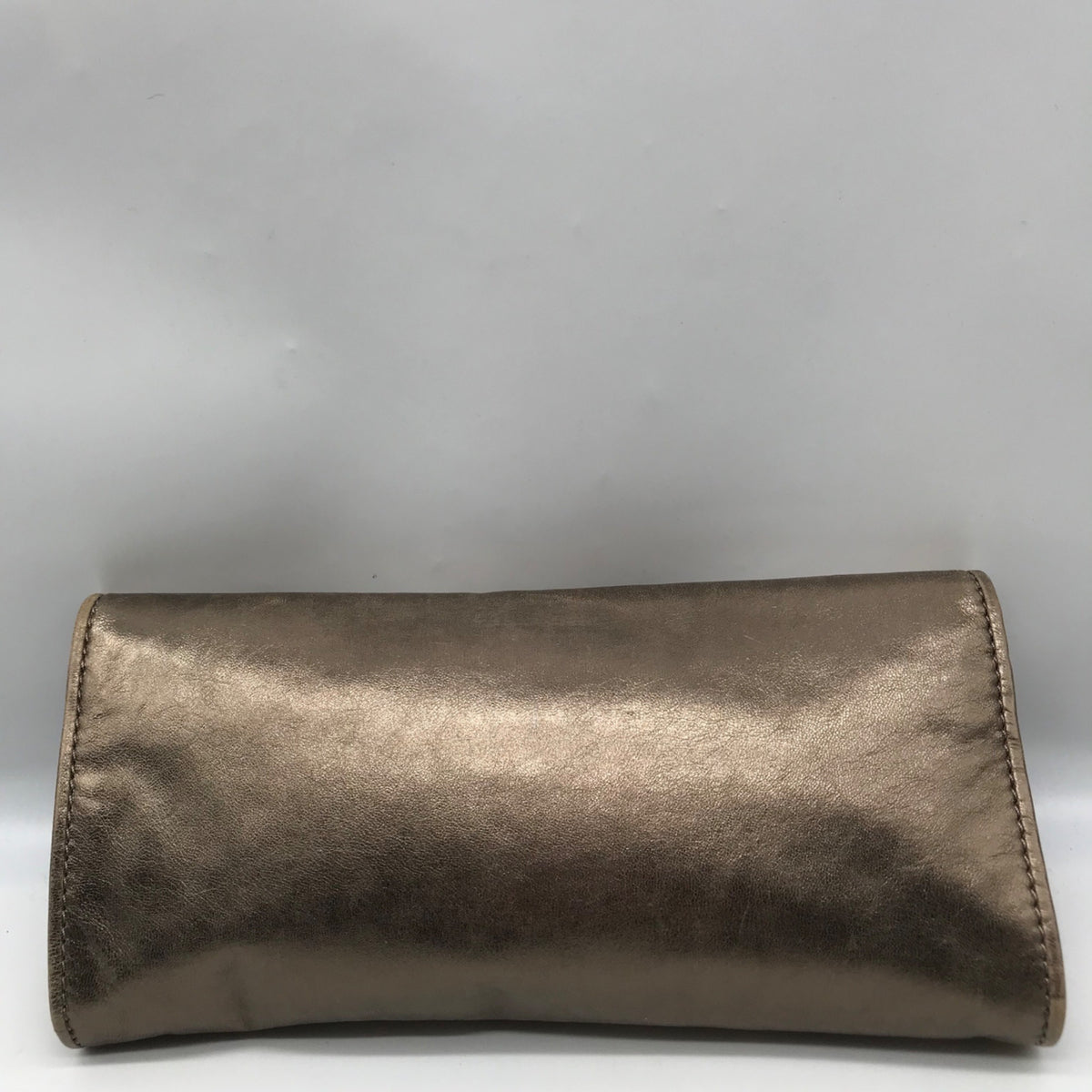 Michael Kors Metallic Light Gold Leather Chain Clutch