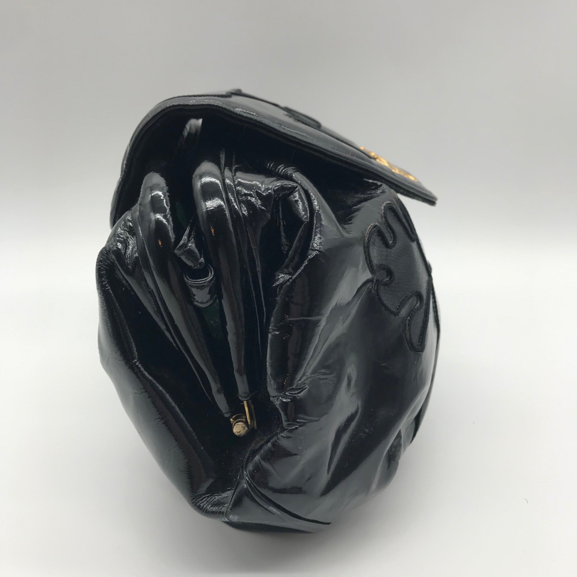 Sharif Black Faux Leather Shoulder Bag