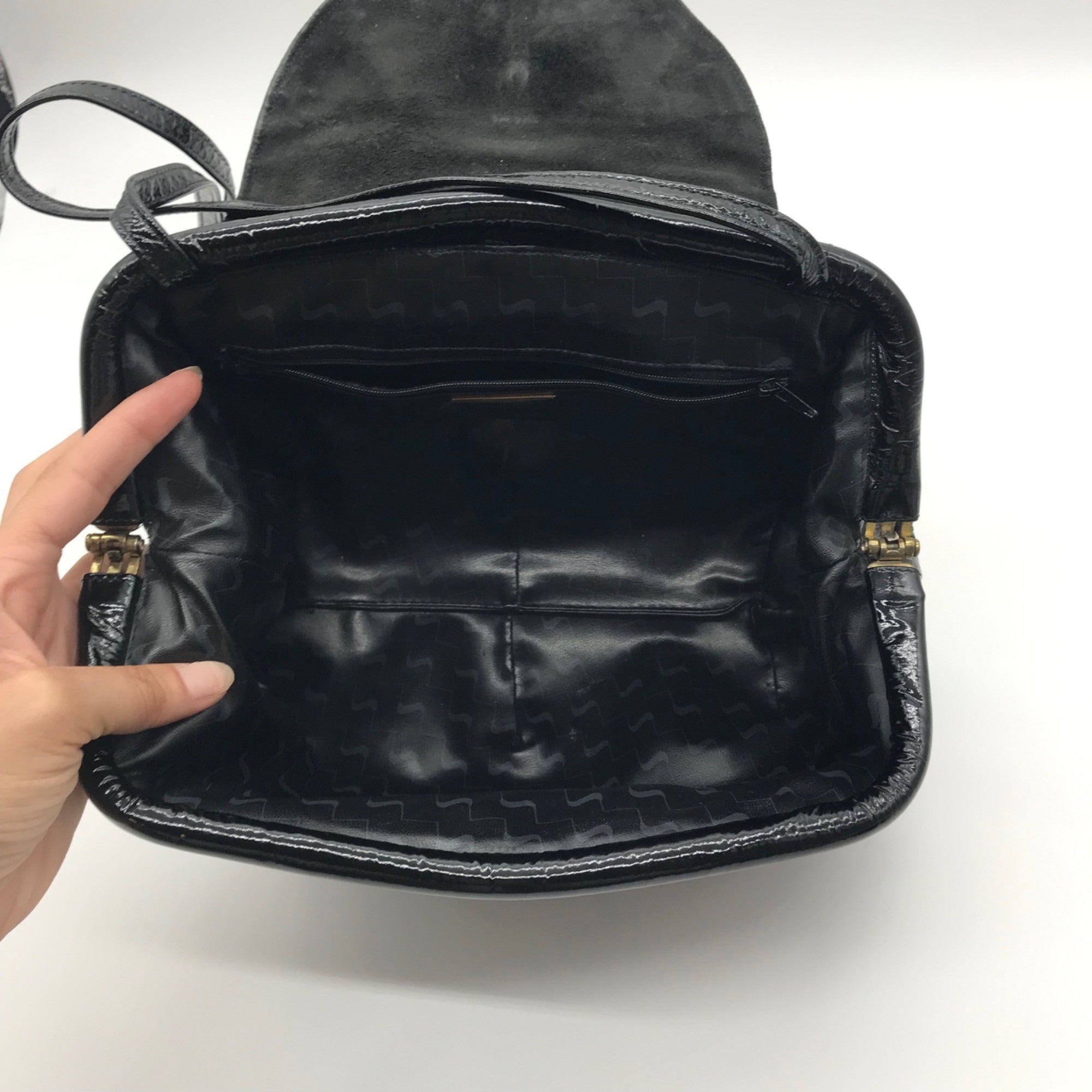 Sharif Black Faux Leather Shoulder Bag