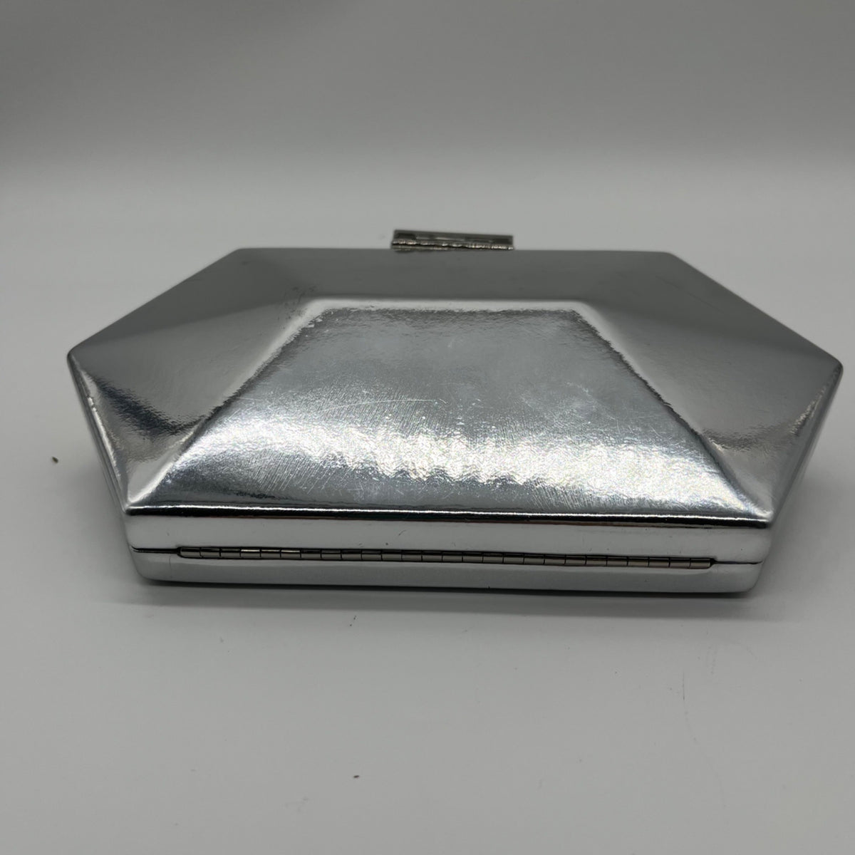 Nina Silver Faux Leather Metallic Crossbody/Clutch