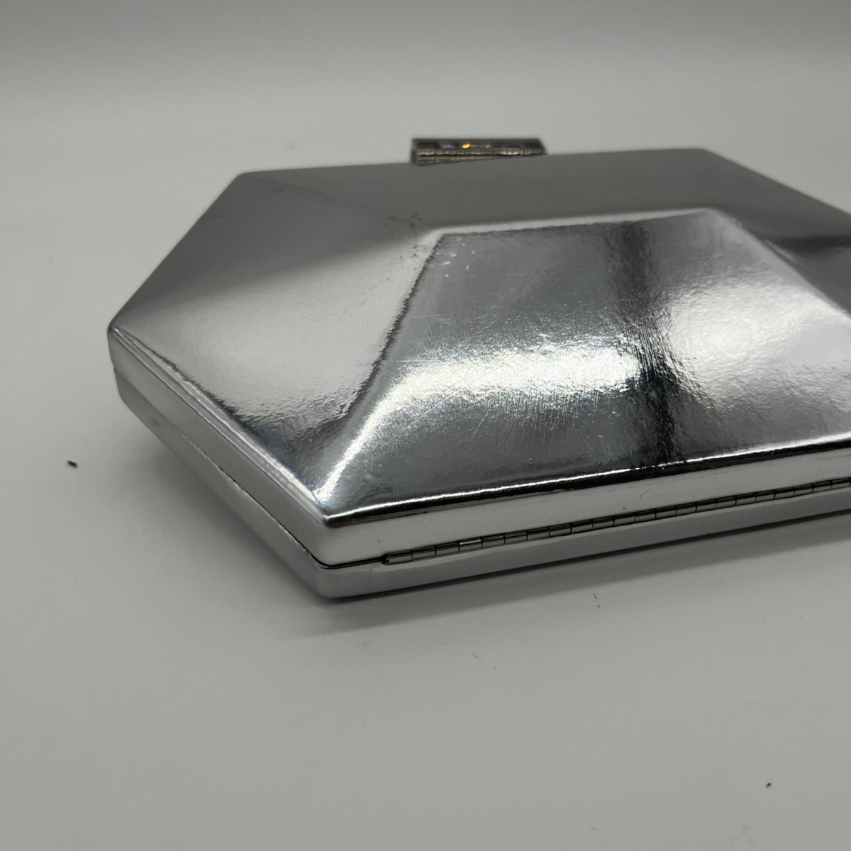 Nina Silver Faux Leather Metallic Crossbody/Clutch