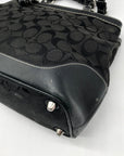 Coach Black Monogram Canvas Hampton Satchel Bag 6830