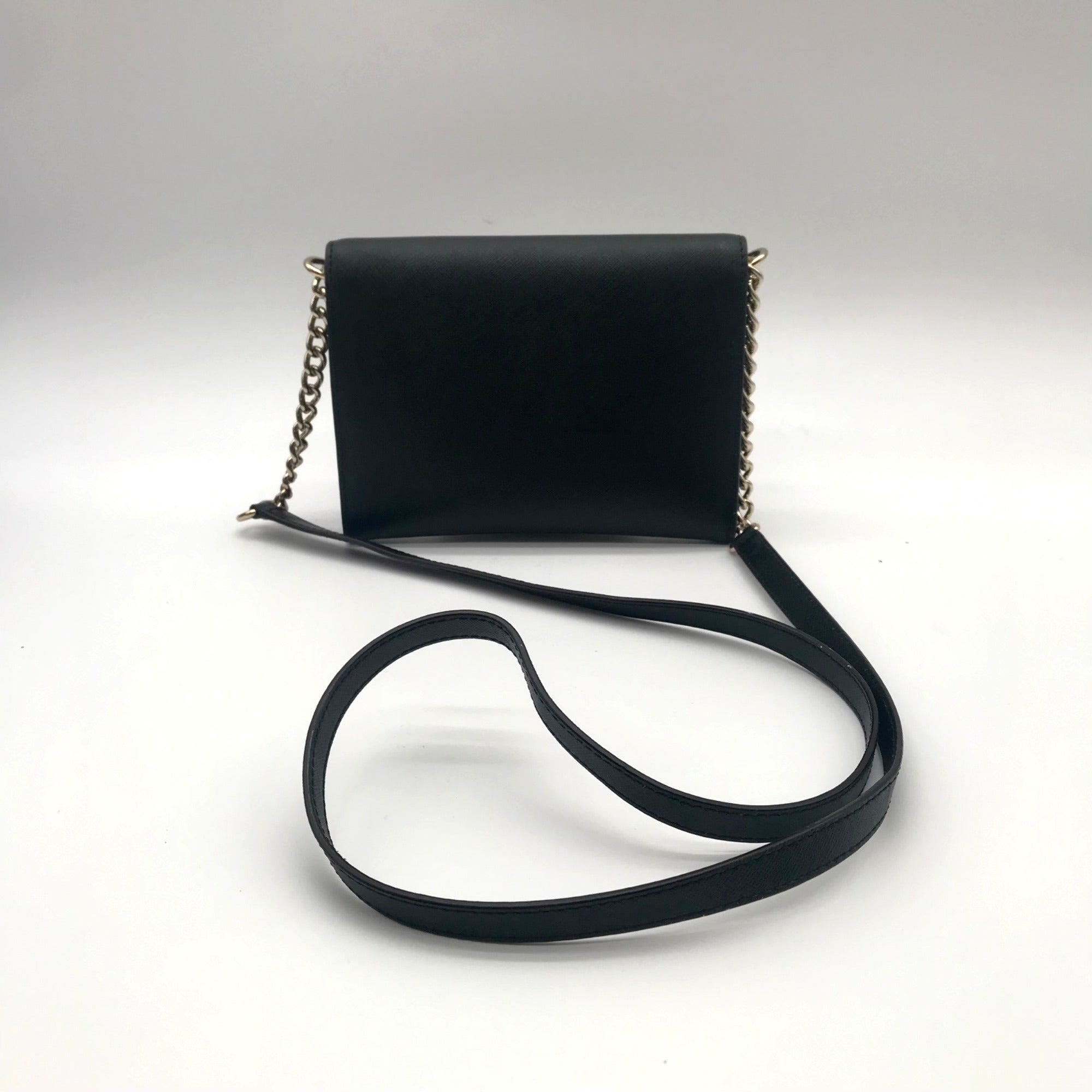 Kate Spade Black Saffiano Leather Cedar Street Monday Envelope Crossbody Bag