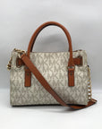 Michael Kors Ivory Monogram Canvas Hamilton Bag