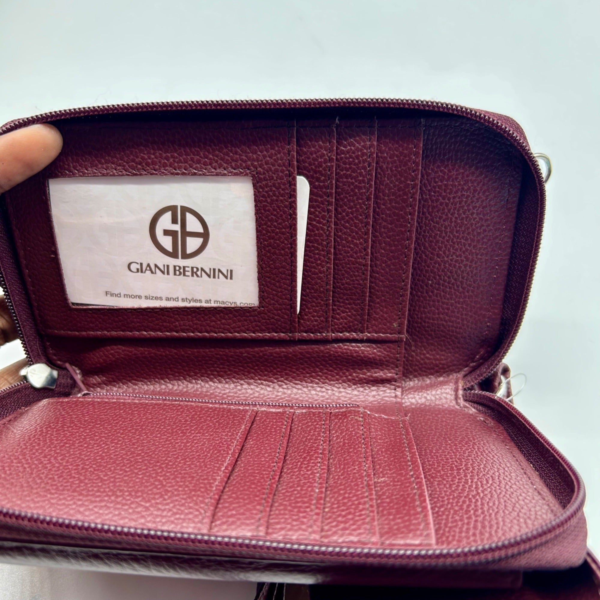 Giani Bernini Purple Leather Crossbody Wallet