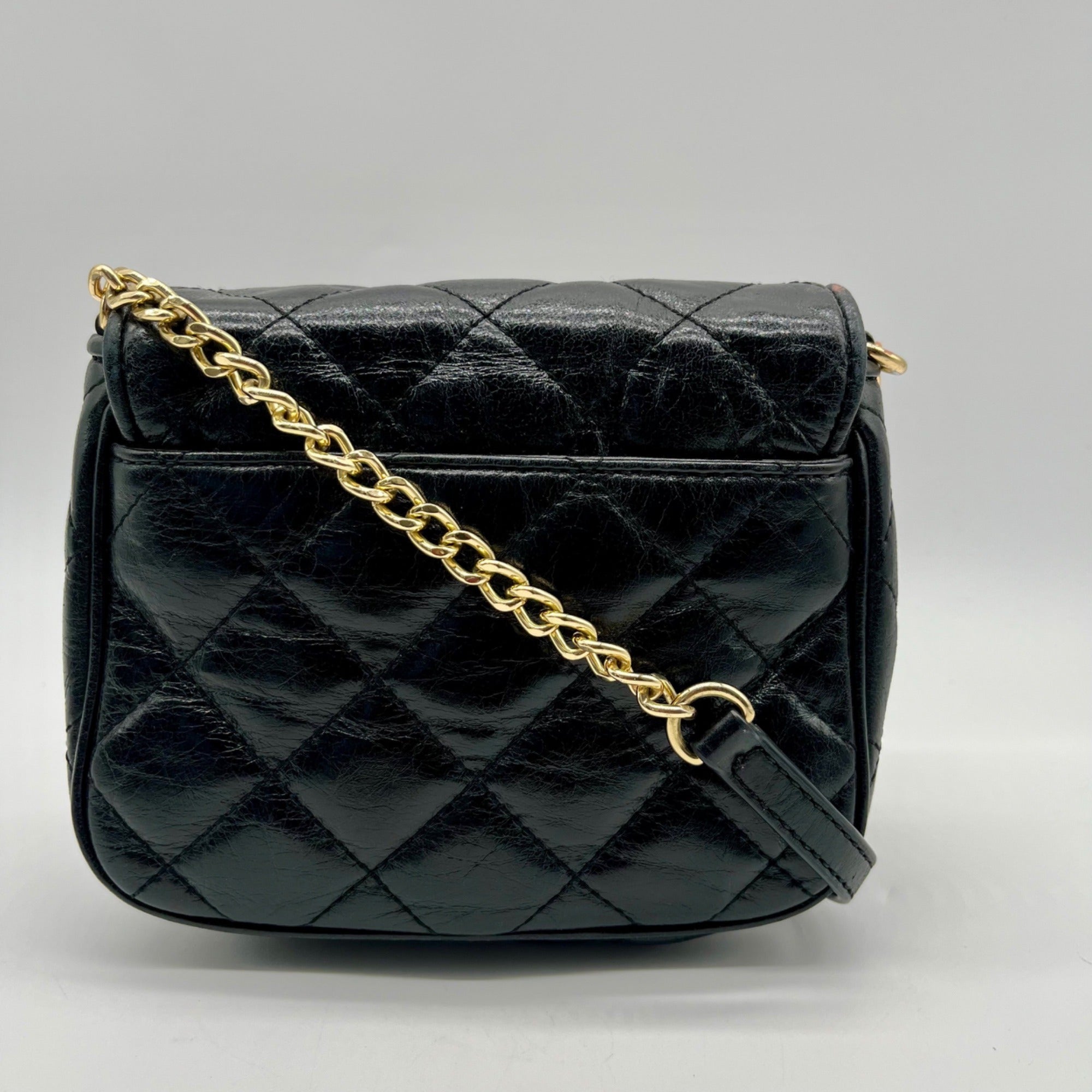 Michael Kors Black Leather Fulton Crossbody Bag