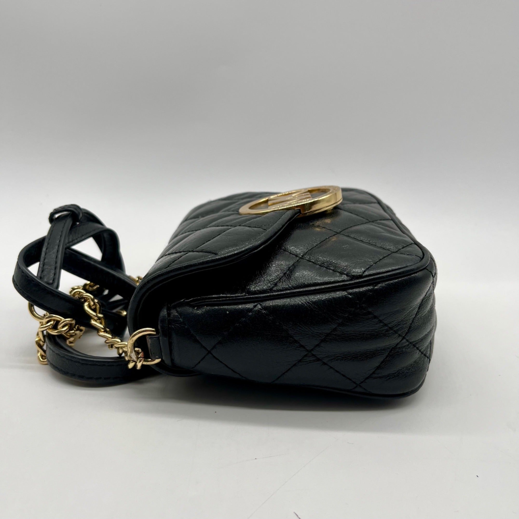 Michael Kors Black Leather Fulton Crossbody Bag