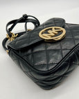 Michael Kors Black Leather Fulton Crossbody Bag