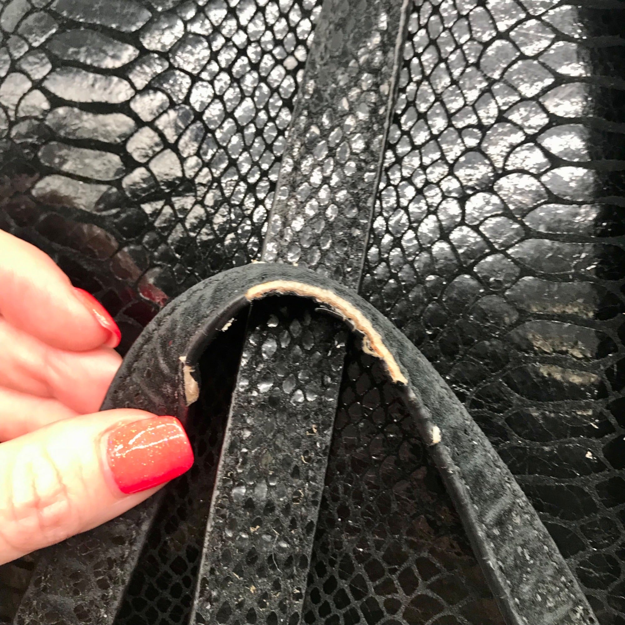 Michael Kors Black Snake-Embossed Leather Tote