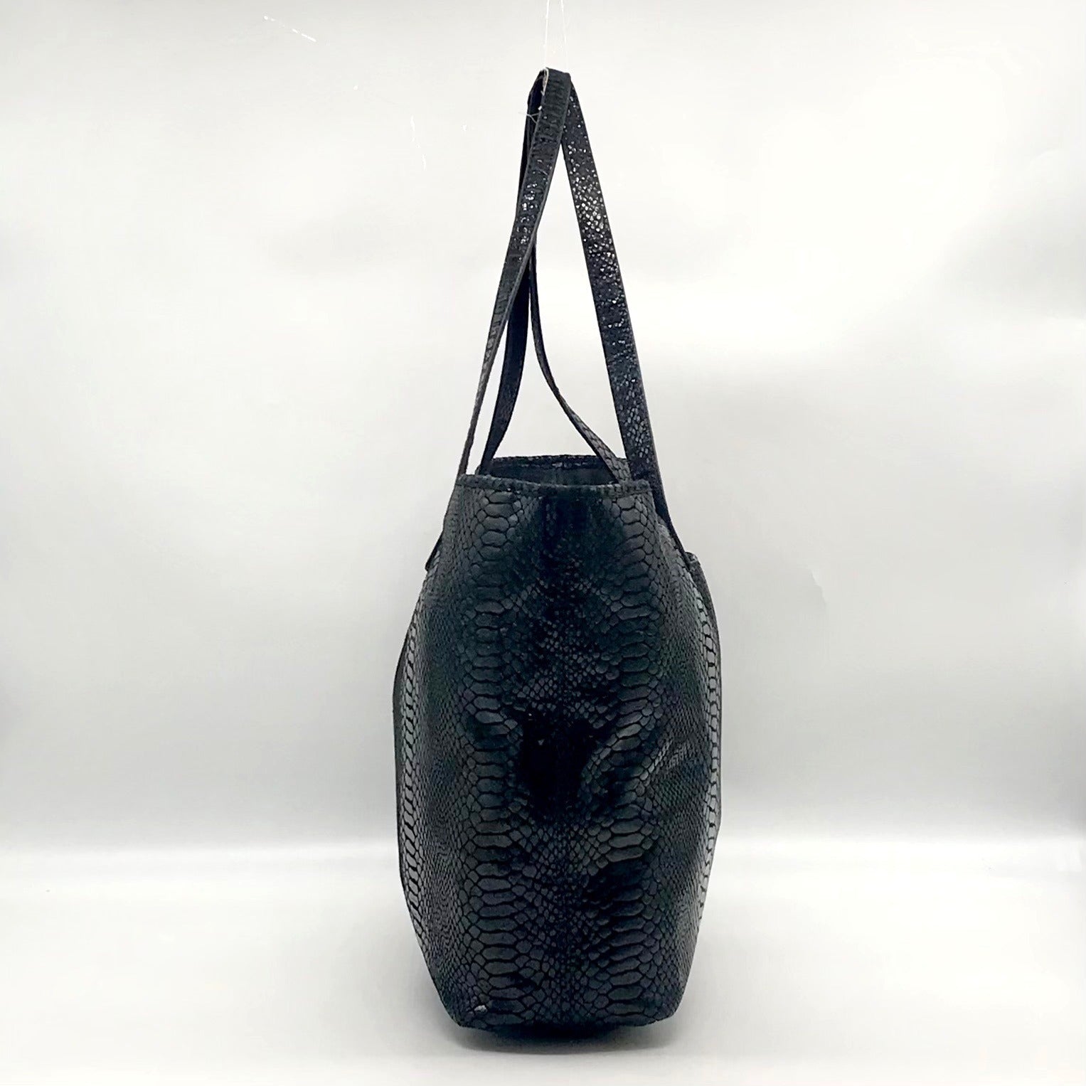 Michael Kors Black Snake-Embossed Leather Tote