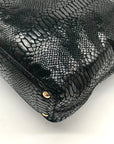 Michael Kors Black Snake-Embossed Leather Tote