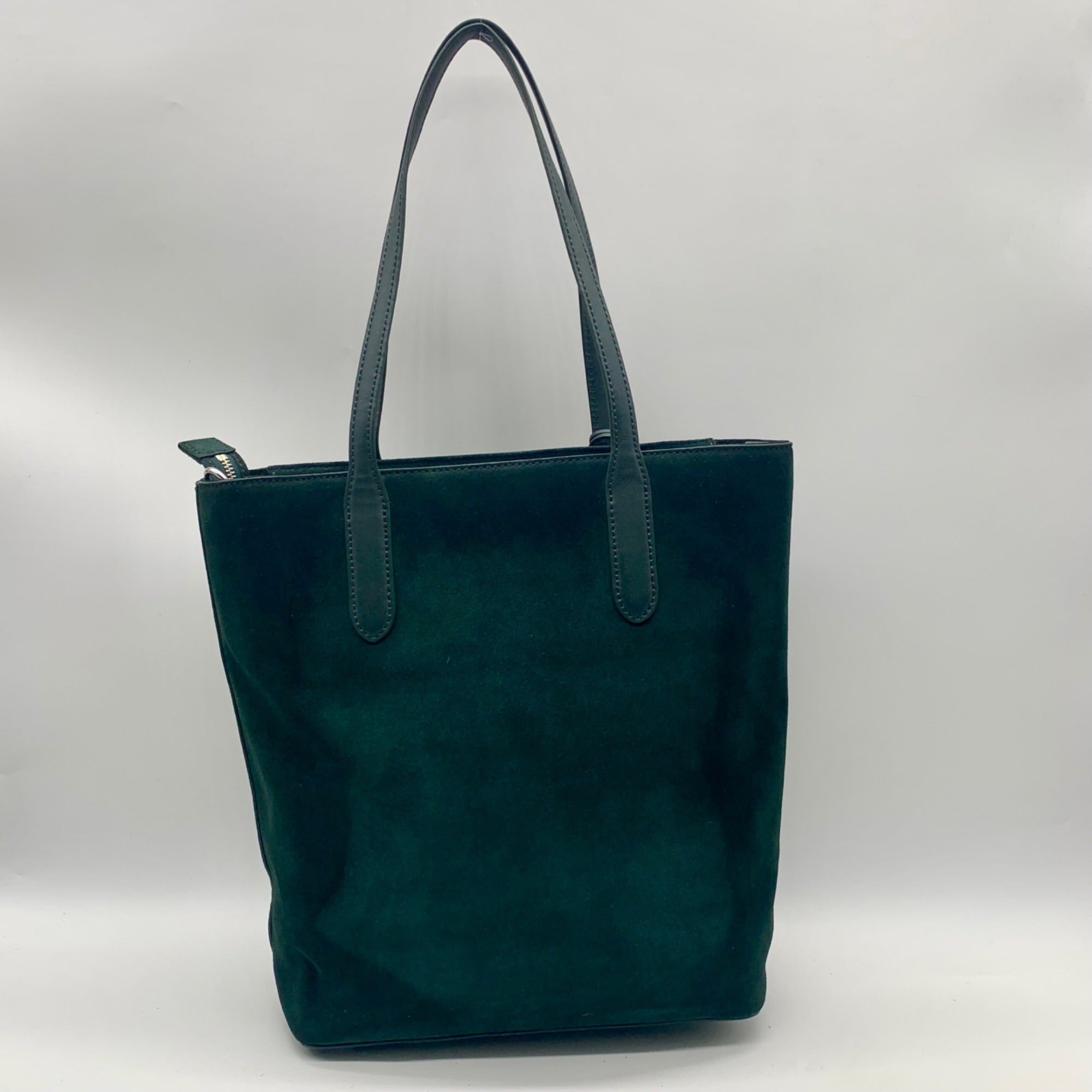 Ralph Lauren Pine Green Suede Alexis Tote Bag