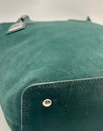 Ralph Lauren Pine Green Suede Alexis Tote Bag