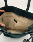 Ralph Lauren Pine Green Suede Alexis Tote Bag