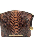 Brahmin Brown Snake Embossed Mini Dome Duxbury Crossbody