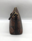Brahmin Brown Snake Embossed Mini Dome Duxbury Crossbody