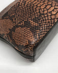 Brahmin Brown Snake Embossed Mini Dome Duxbury Crossbody