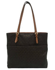 Michael Kors Brown Signature Top Zip Bedford Pocket Tote