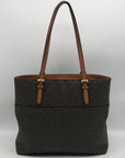 Michael Kors Brown Signature Top Zip Bedford Pocket Tote