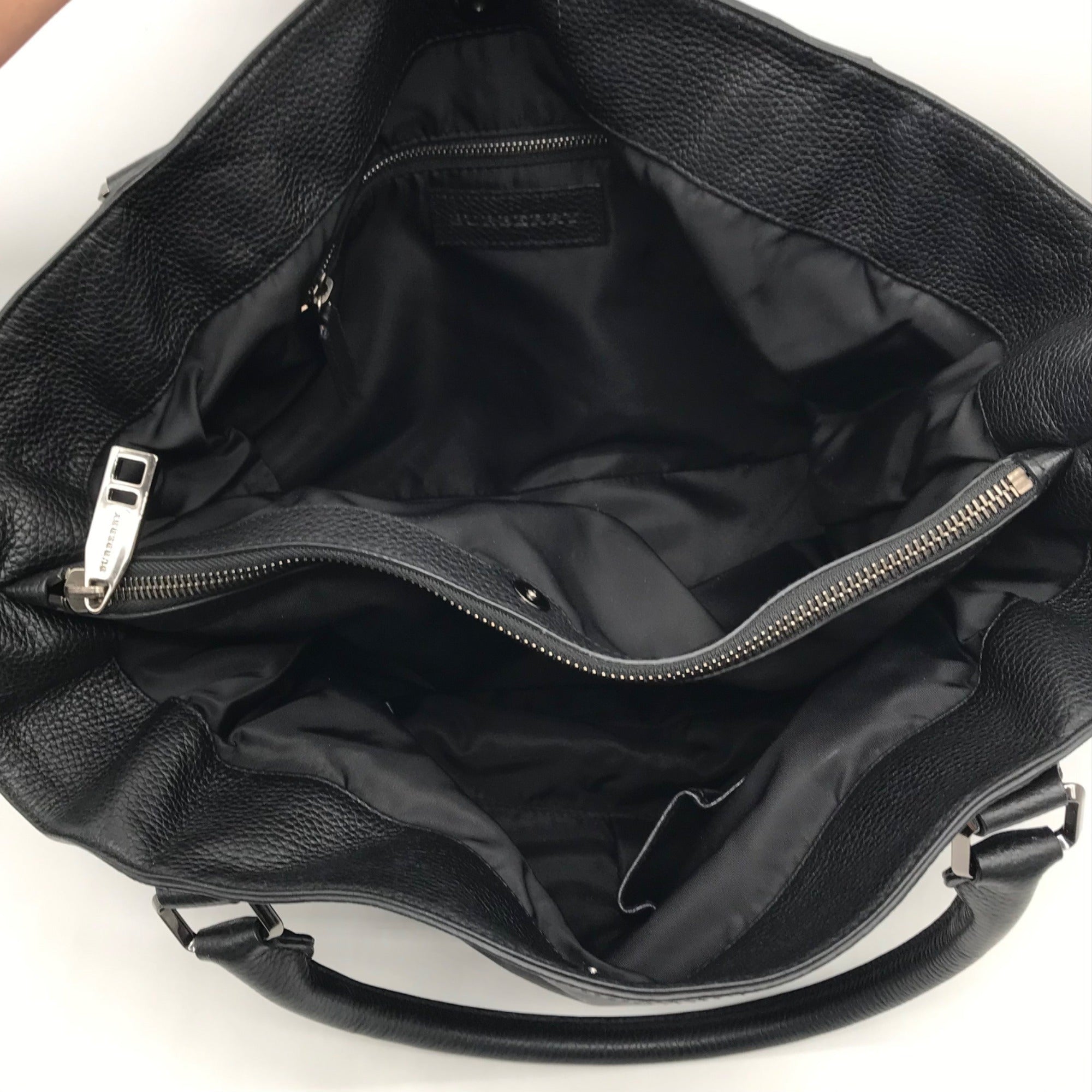 Burberry Black Nylon Logo and Leather Trim Montclare Tote