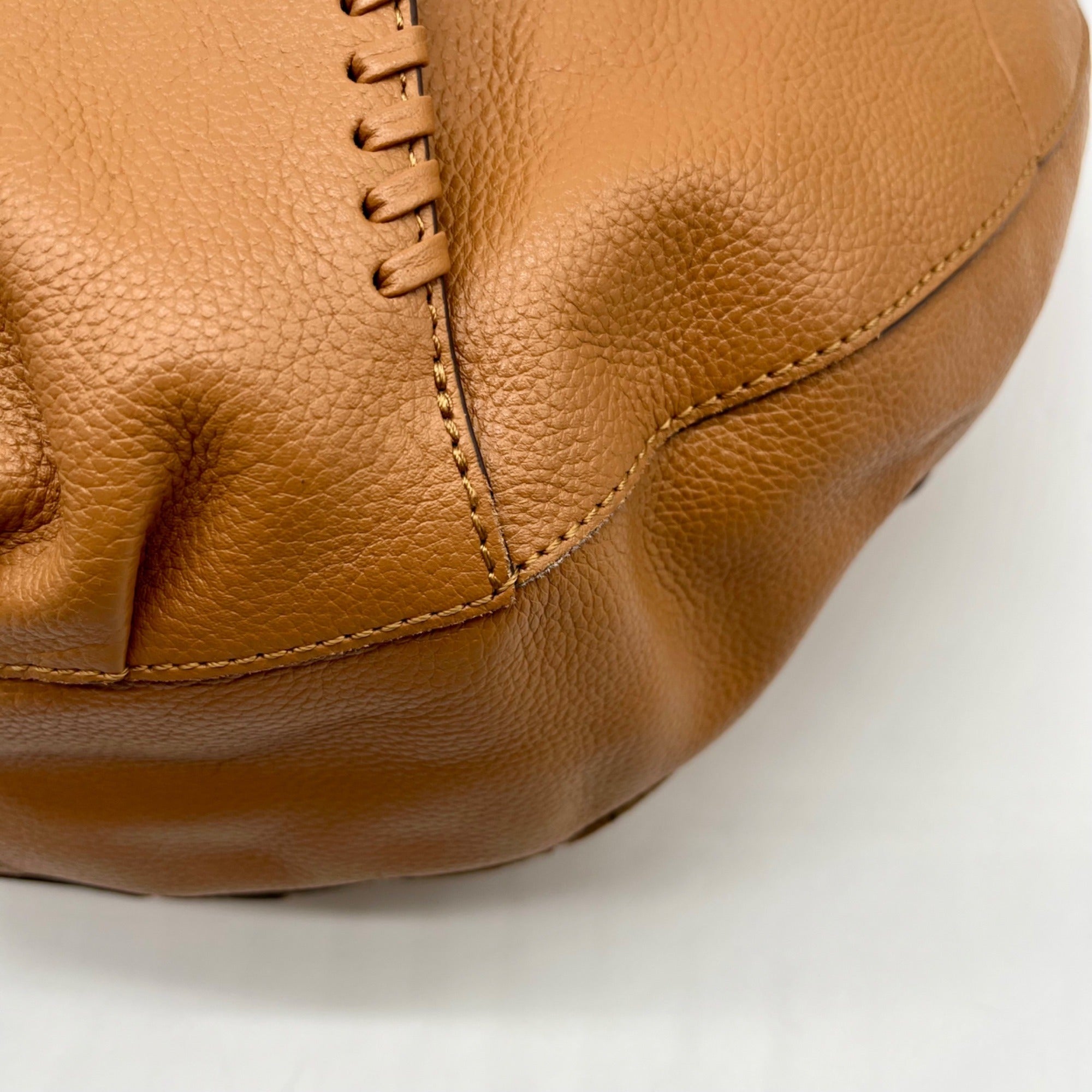 OR Yanny Brown Pebbled Leather Demi Hobo Bag