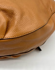 OR Yanny Brown Pebbled Leather Demi Hobo Bag