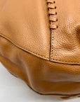 OR Yanny Brown Pebbled Leather Demi Hobo Bag