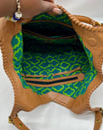 OR Yanny Brown Pebbled Leather Demi Hobo Bag