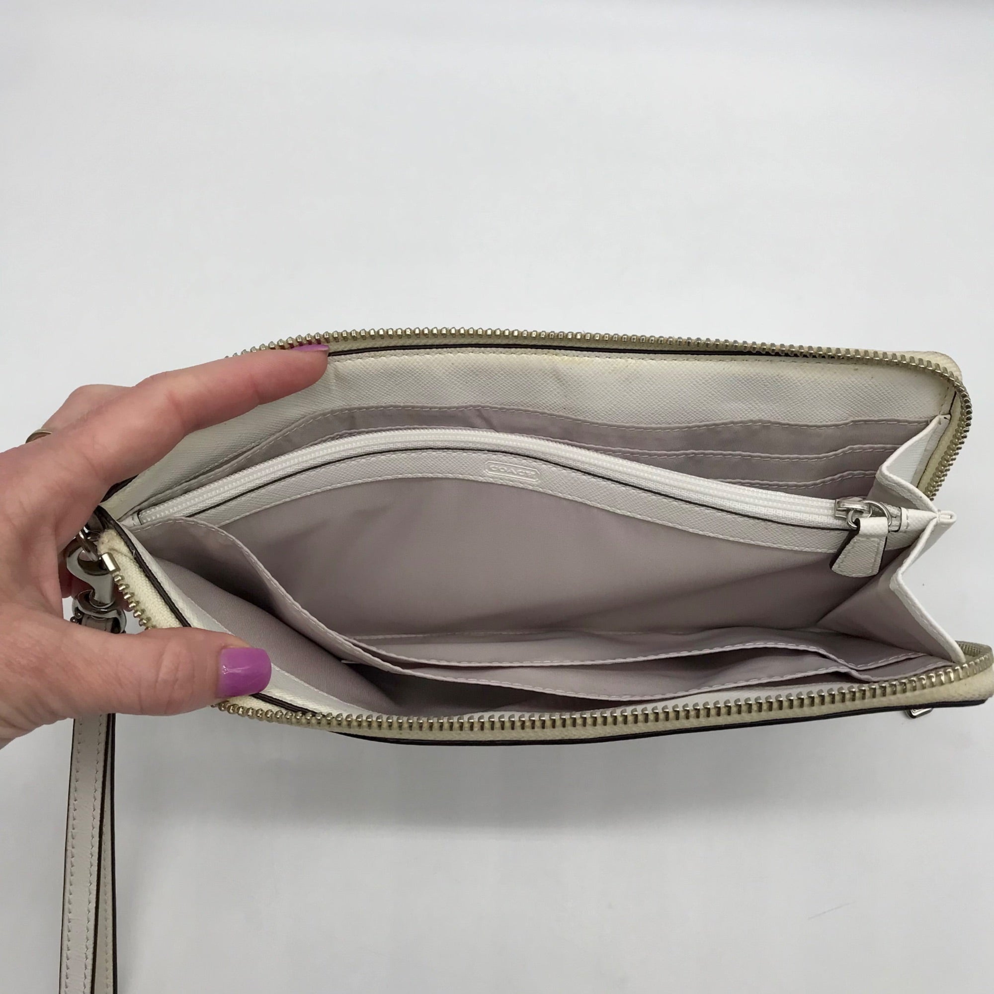 Coach White Coated Canvas Peyton Dream Convertible Wristlet