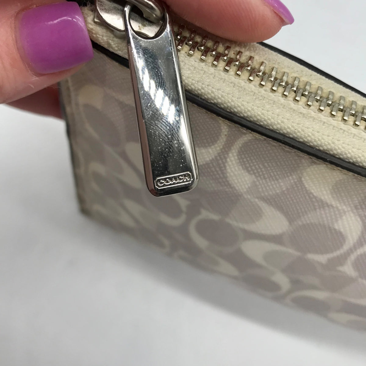 Coach White Coated Canvas Peyton Dream Convertible Wristlet
